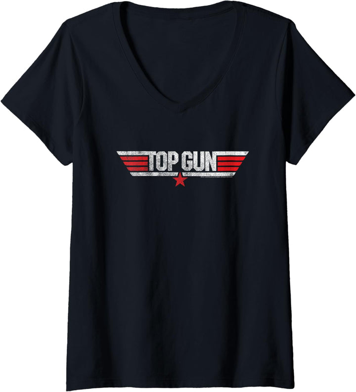 Top Gun Goose und Logo T-Shirt mit V-Ausschnitt
