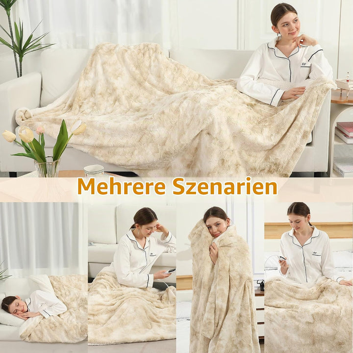 COZYTY Wärmedecke – Heizdecke Mit Abschaltautomatik 150×200cm, 6 Heizstufen &amp; 10h Auto-Abschaltung,