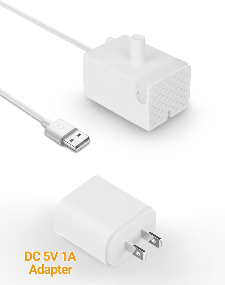 SIBAYS Ersatz-Wasserpumpe für 15 Liter grossen Hundewasserbrunnen, USB 5V 1A katzenbrunnen pumpe mit