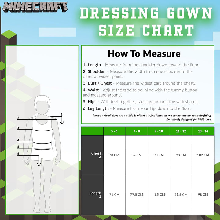 Minecraft-Dressingkleid Pixelated Creeper Gamer Geschenk Jungen Bademantel 11-12 Jahre Grün, 11-12 J