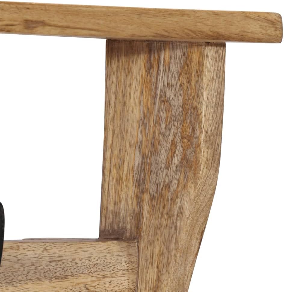 Hothingwell Wandgarderobe, Mangoholz, massiv, 4 Haken | Mit Regal, praktisches Design, tropisches Ha