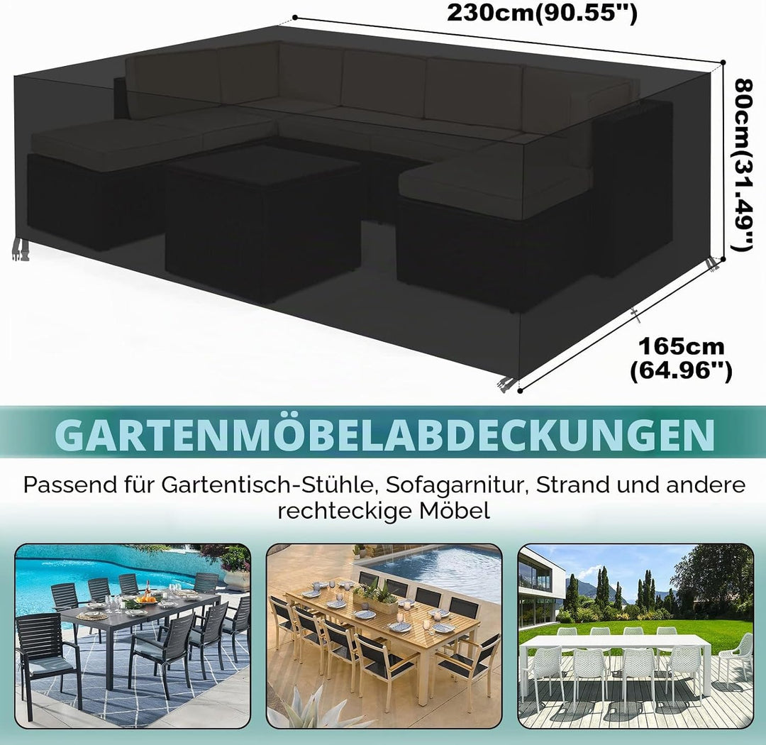 GARPROVM Abdeckung für Gartenmöbel, Abdeckplane Gartenmöbel Schutzhülle für Gartenmöbel Wasserdicht