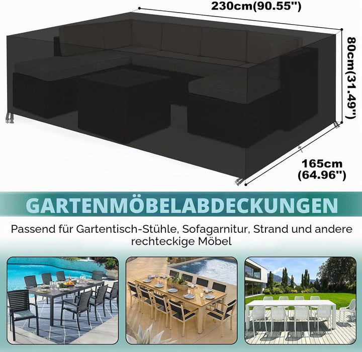 GARPROVM Abdeckung für Gartenmöbel, Abdeckplane Gartenmöbel Schutzhülle für Gartenmöbel Wasserdicht