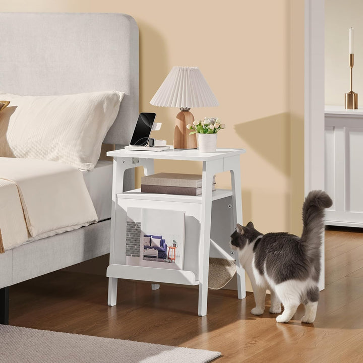 Yaheetech Beistelltisch mit Katzenbett Couchtisch mit Katzenhaus & Kratzbrett Mehrzweckmöbel für Woh