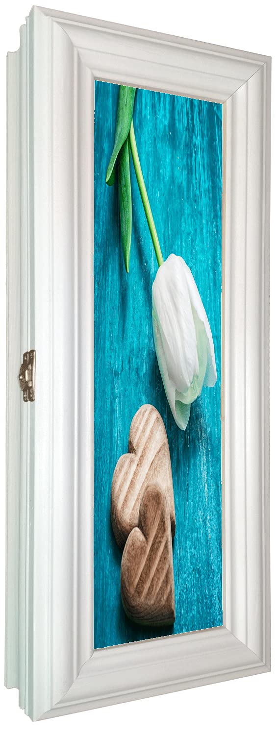 Cer-Plast Schlüsselkasten aus Holz, Hängeschrank mit Schlüsselbrett, Wandorganizer für Schlüsselaufb