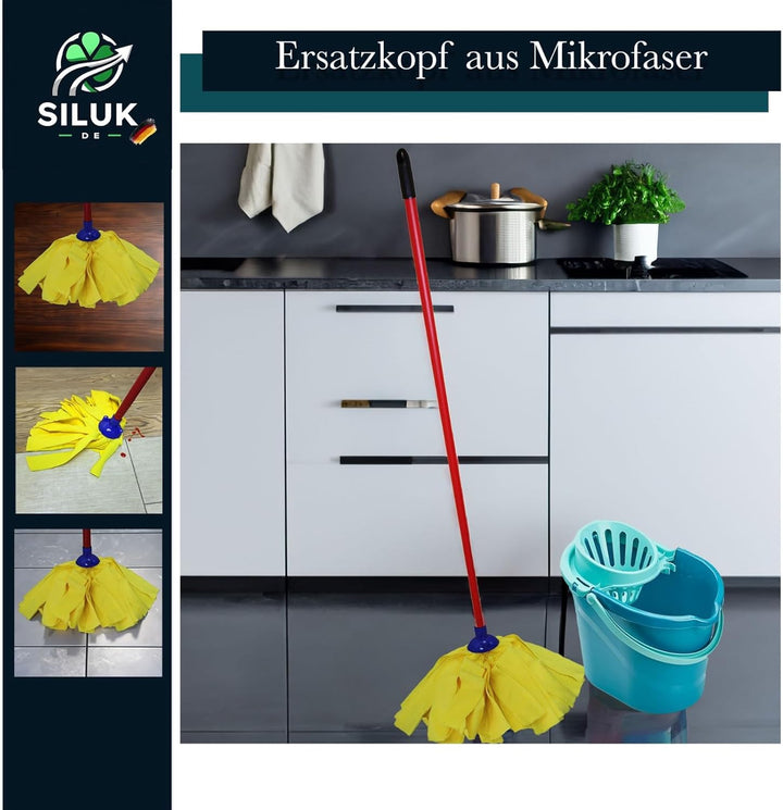 6 x Ersatzkopf für Leifheit Classic Mopp für Alle Flecken Entfernen Boden (Microfaser), Microfaser
