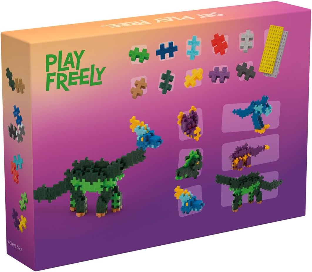 Plus-Plus 9603918 Geniales Konstruktionsspielzeug, Learn to Build, Dinosaurier, Kreativ-Bausteine, 6