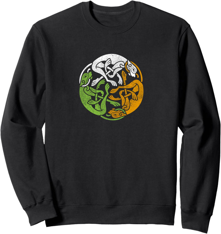 Irland Design Keltische Hunde & Fahne Trikolore Irland Sweatshirt