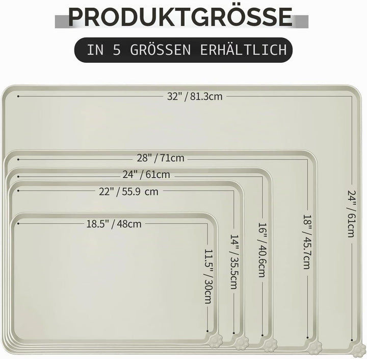 Reopet Hunde- und Katzennapfmatte, wasserdichtes, rutschfestes Silikon, Haustierfuttermatte 71 x 45