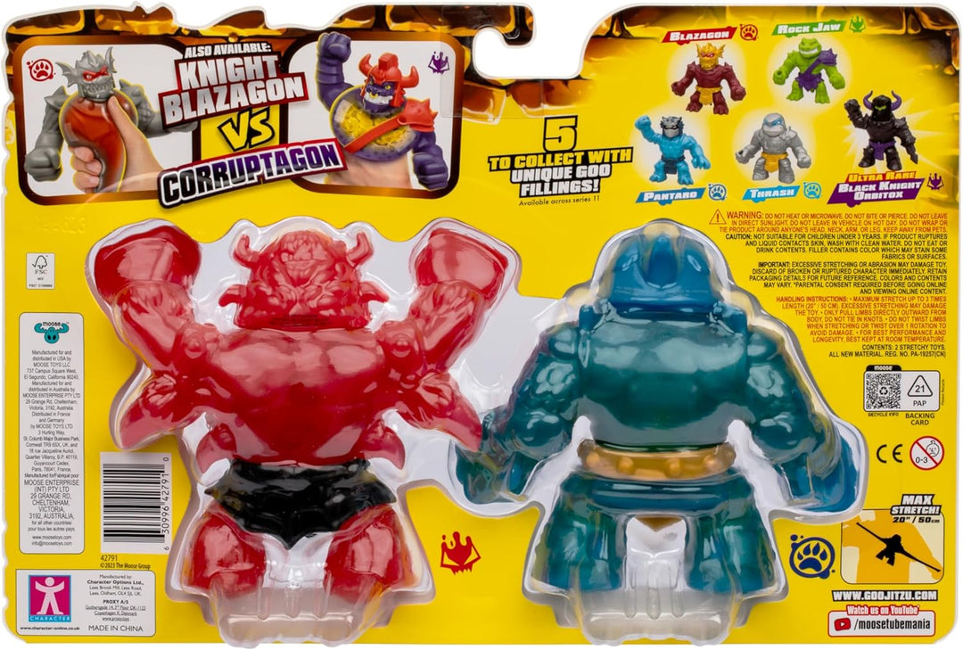 Heroes of Goo Jit Zu Stretch Striker – Versus-Packung, Packung mit 2 Figuren, Dehnbare Actionfiguren