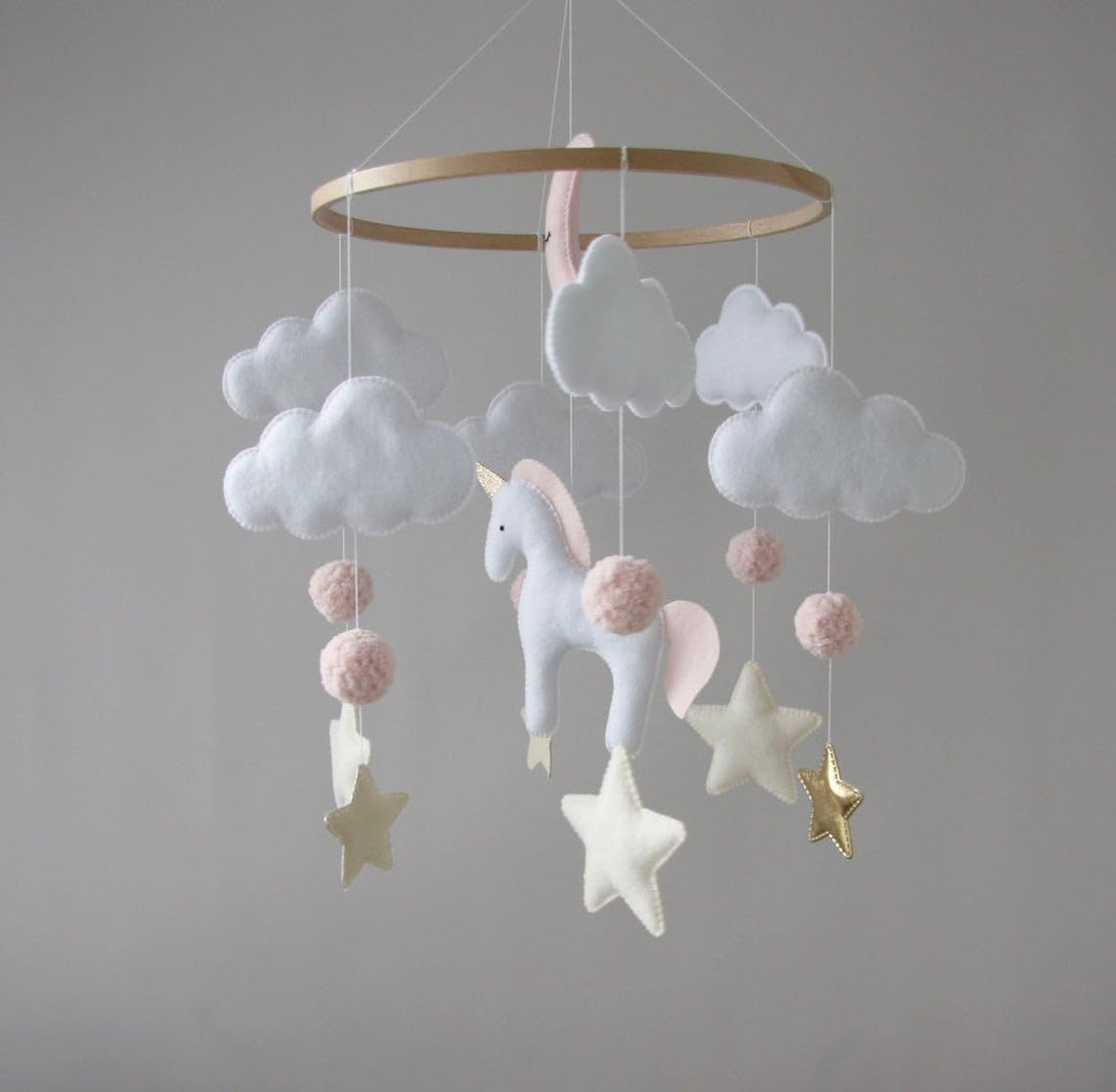 BABYLEDO Mobile für Babybett mit Geschenkbox, Traumfänger, Bettglocke, Holz, Babyzimmer Dekoration,