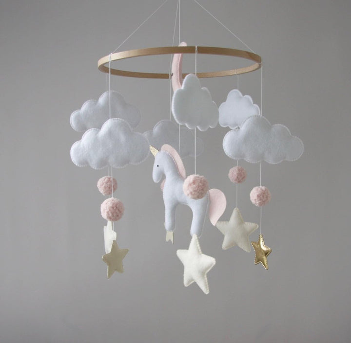 BABYLEDO Mobile für Babybett mit Geschenkbox, Traumfänger, Bettglocke, Holz, Babyzimmer Dekoration,