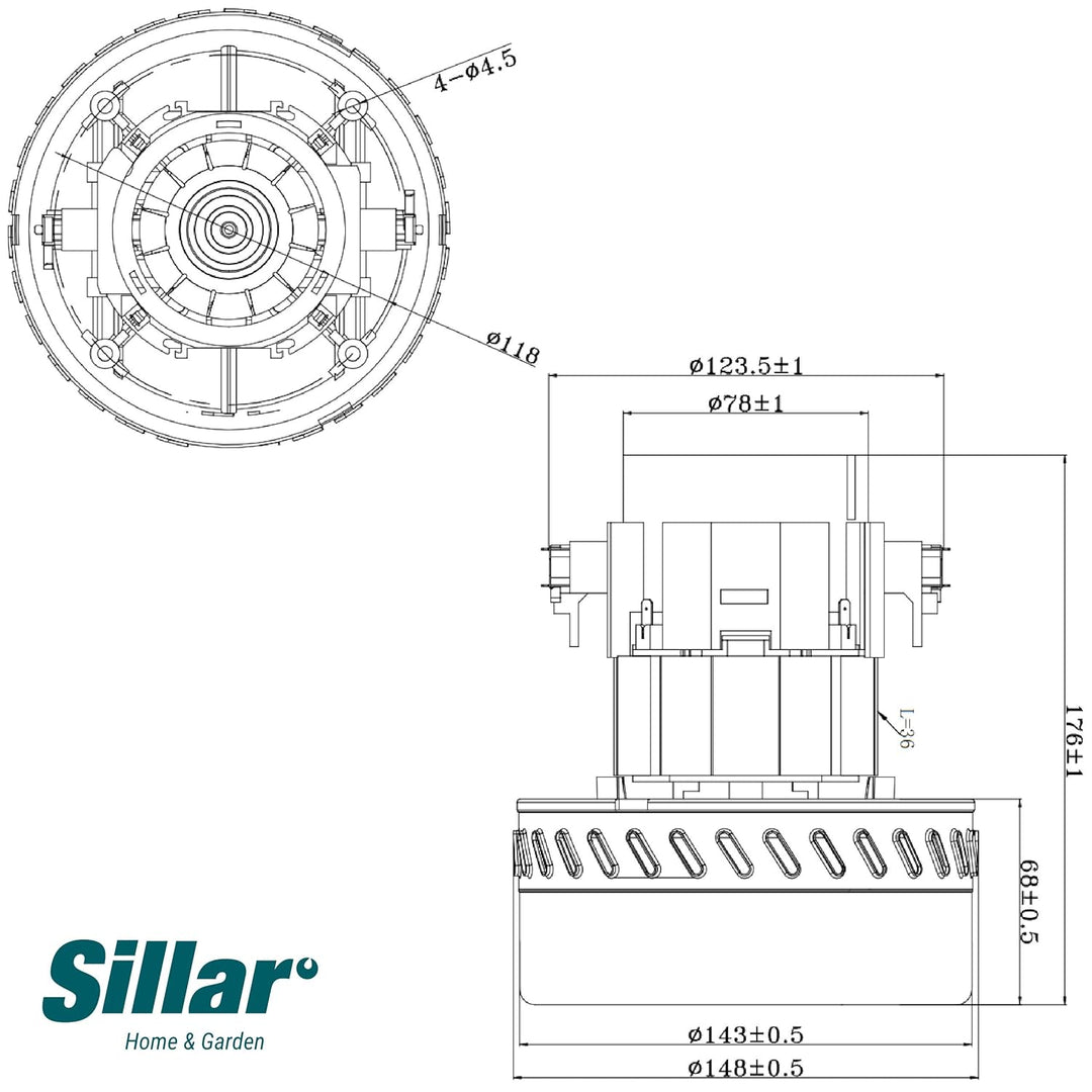Sillar Ersatz Motor für Kärcher Puzzi 100 200 300, Kärcher NT360 NT561 NT65/2, Makita 440, Hilti VCD
