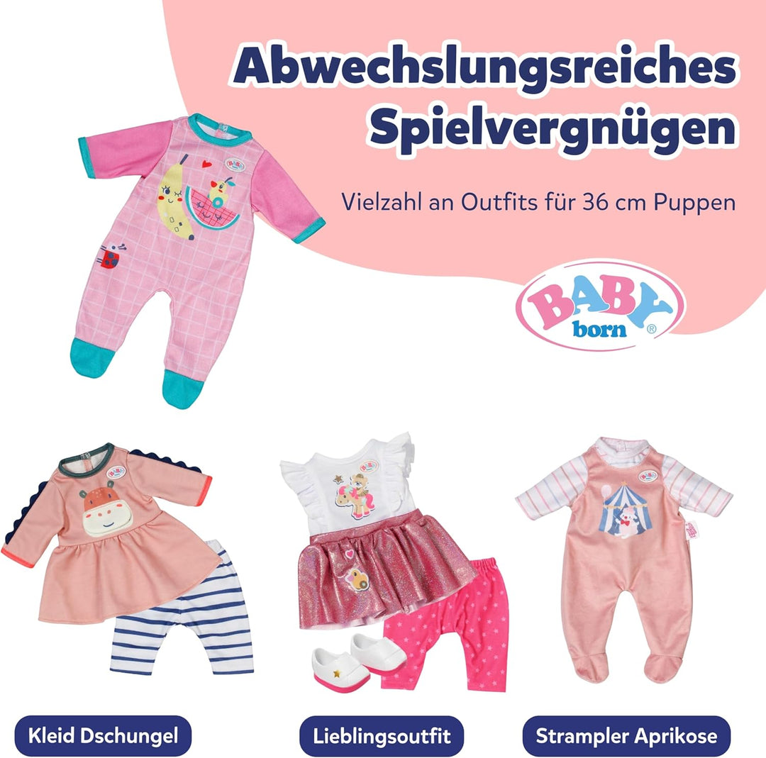BABY born pinker Strampler - Puppenstrampler mit blauen Details & niedlichem Print - Hochwertige Pup