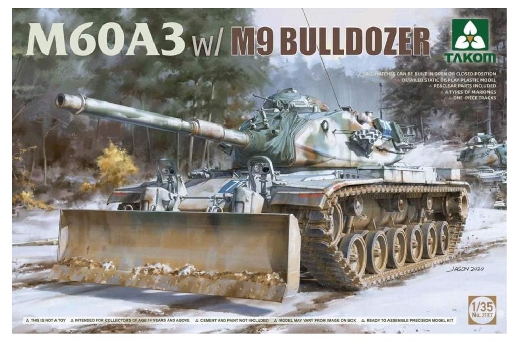 TAKOM TAK2137 – M60A3 mit M9 Bulldozer Aufsatz – Massstab 1/35 Kunststoff Kit