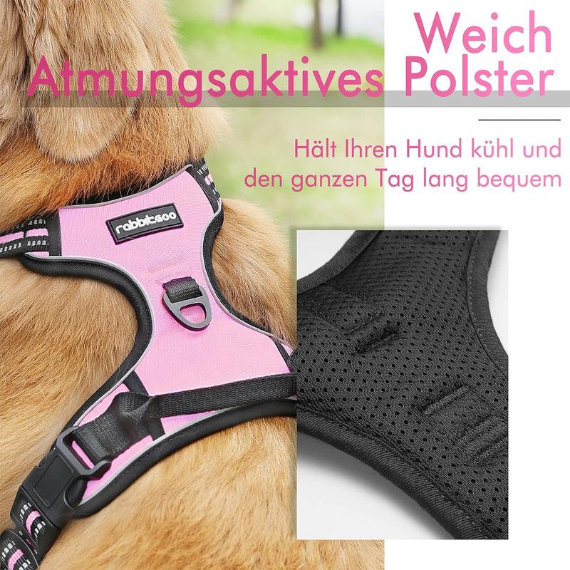 rabbitgoo Hundegeschirr Mittelgrosse Hunde Anti Zug Geschirr Hund mit Kontrolle No Pull Verstellbar