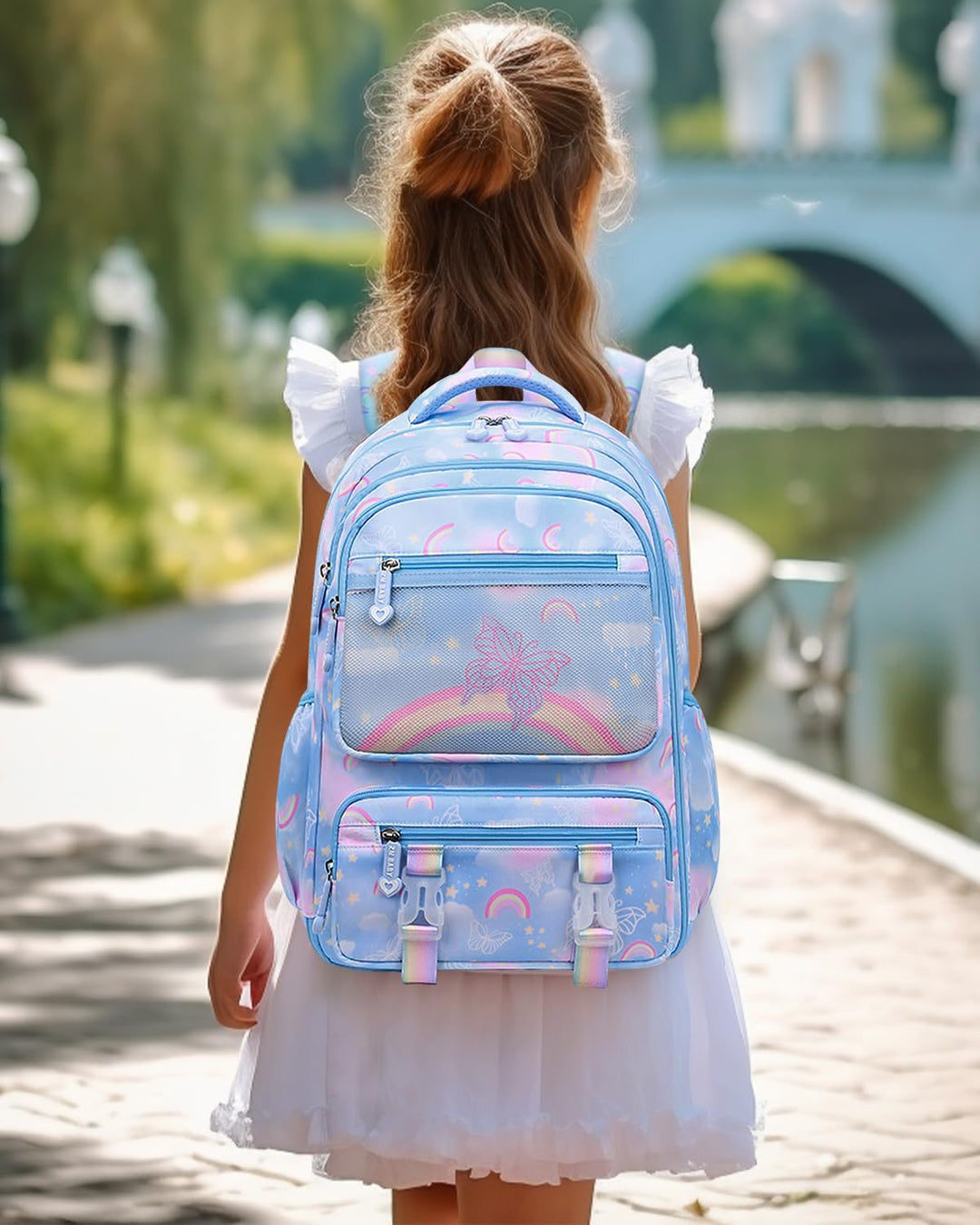 IvyH Kinderrucksack Mädchen Schulrucksack Grosse, Schulranzen Mädchen 2-6. Klasse, Wasserdicht Rucks
