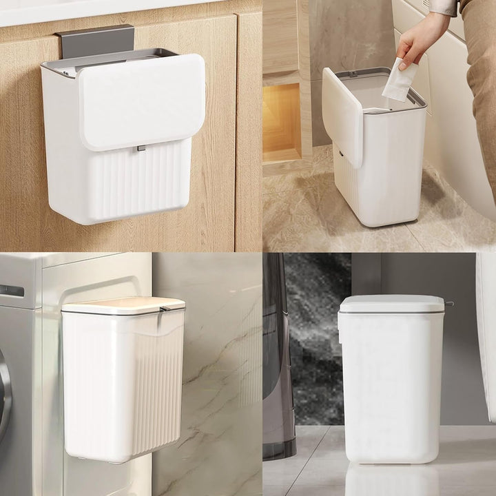 Biomülleimer Küche, 9L Hängender Mülleimer Küche mit Deckel, komposteimer für Küche/Badezimmer/campi