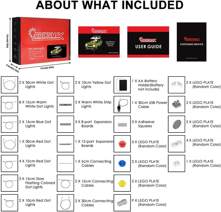 BRIKSMAX Led Beleuchtungsset für Lego Technic Land Rover Defender,Kompatibel Mit Lego 42110 Baustein