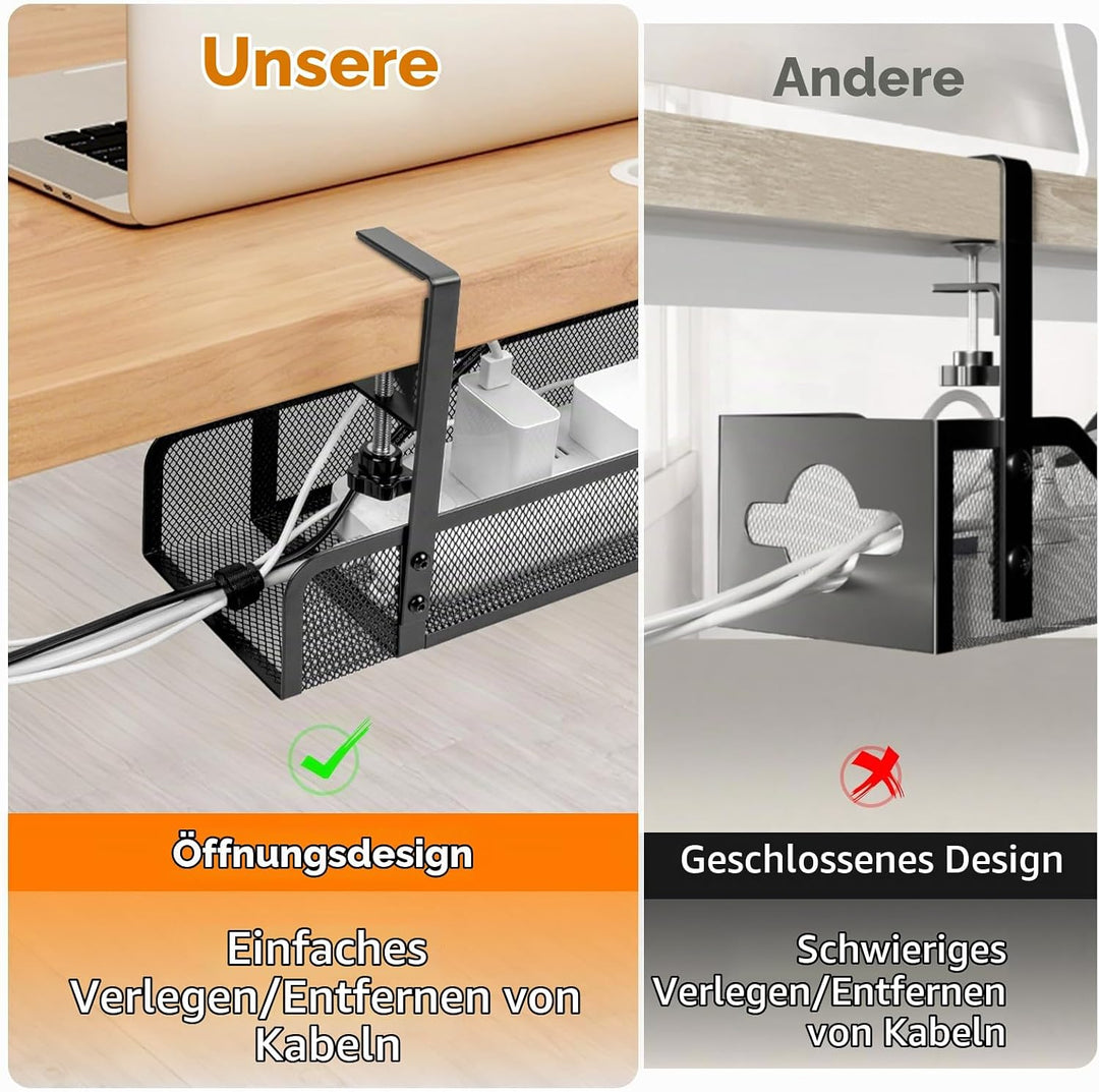 Kabelkanal Schreibtisch 2er Set, Kabelmanagement Schreibtisch Kabelhalter Kabel Organizer Ohne Bohre