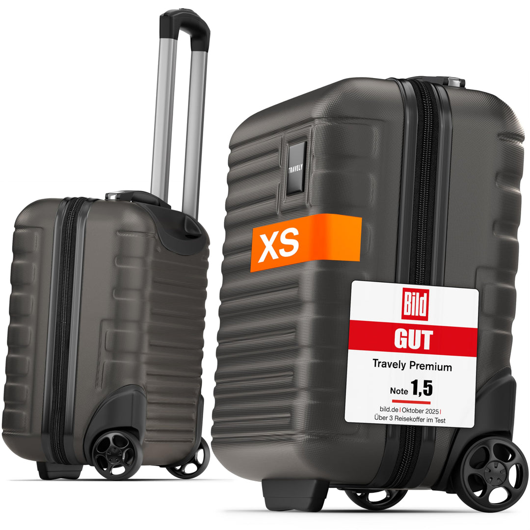 Travely Premium Handgepäck Koffer 40x30x20cm - passend für Ryanair, Lufthansa, Eurowings und co. I 2