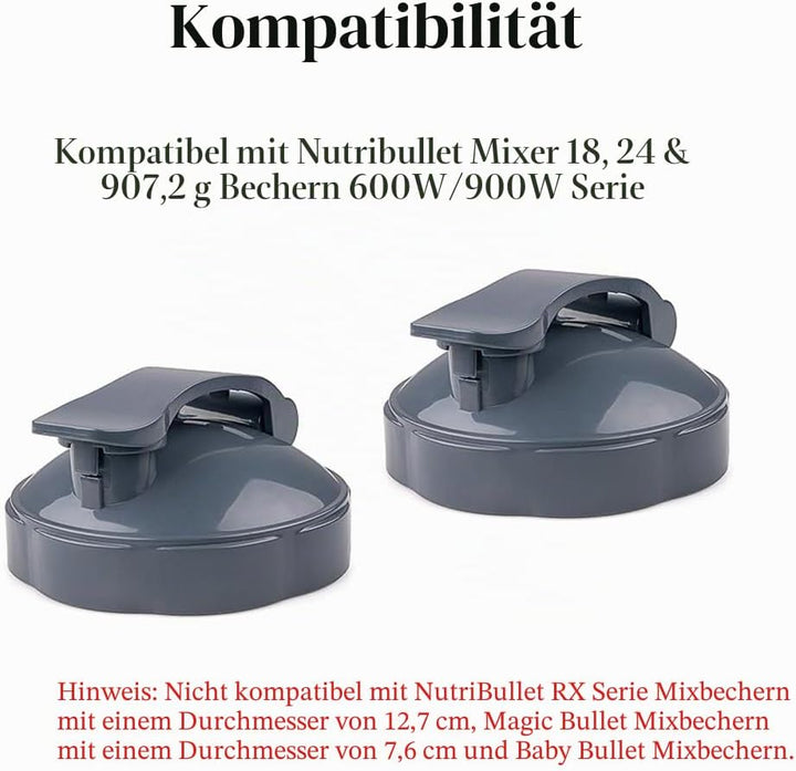 2 Stück Flip-Top-To-Go-Deckel, Verschlussdeckel für Mixer, Entsafter-Zubehör, Becherdeckel, kompatib