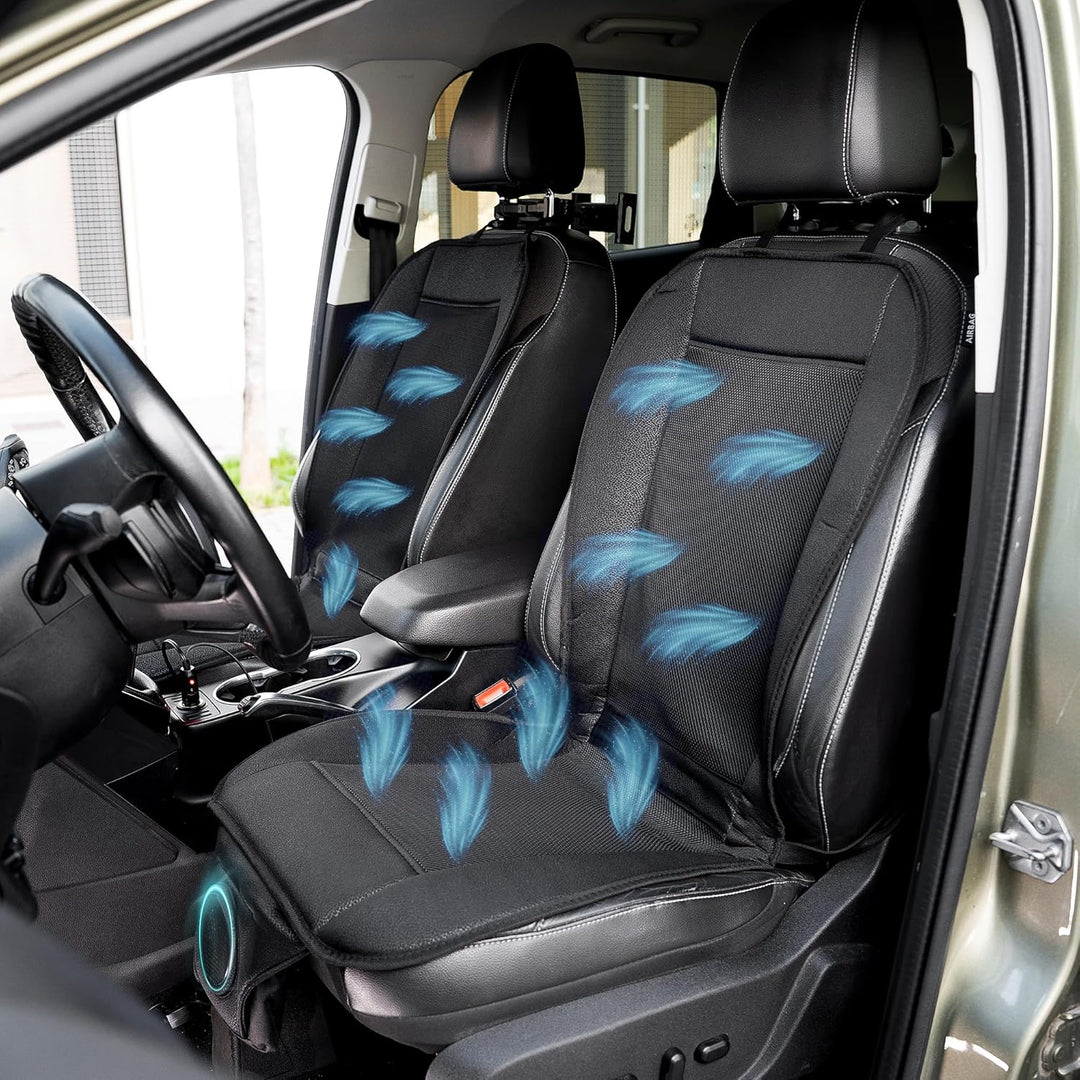 Zone Tech Kühlendes Autositzkissen, schwarz, 12 V, verstellbare Temperatur, Bequeme Kühlung, Autosit