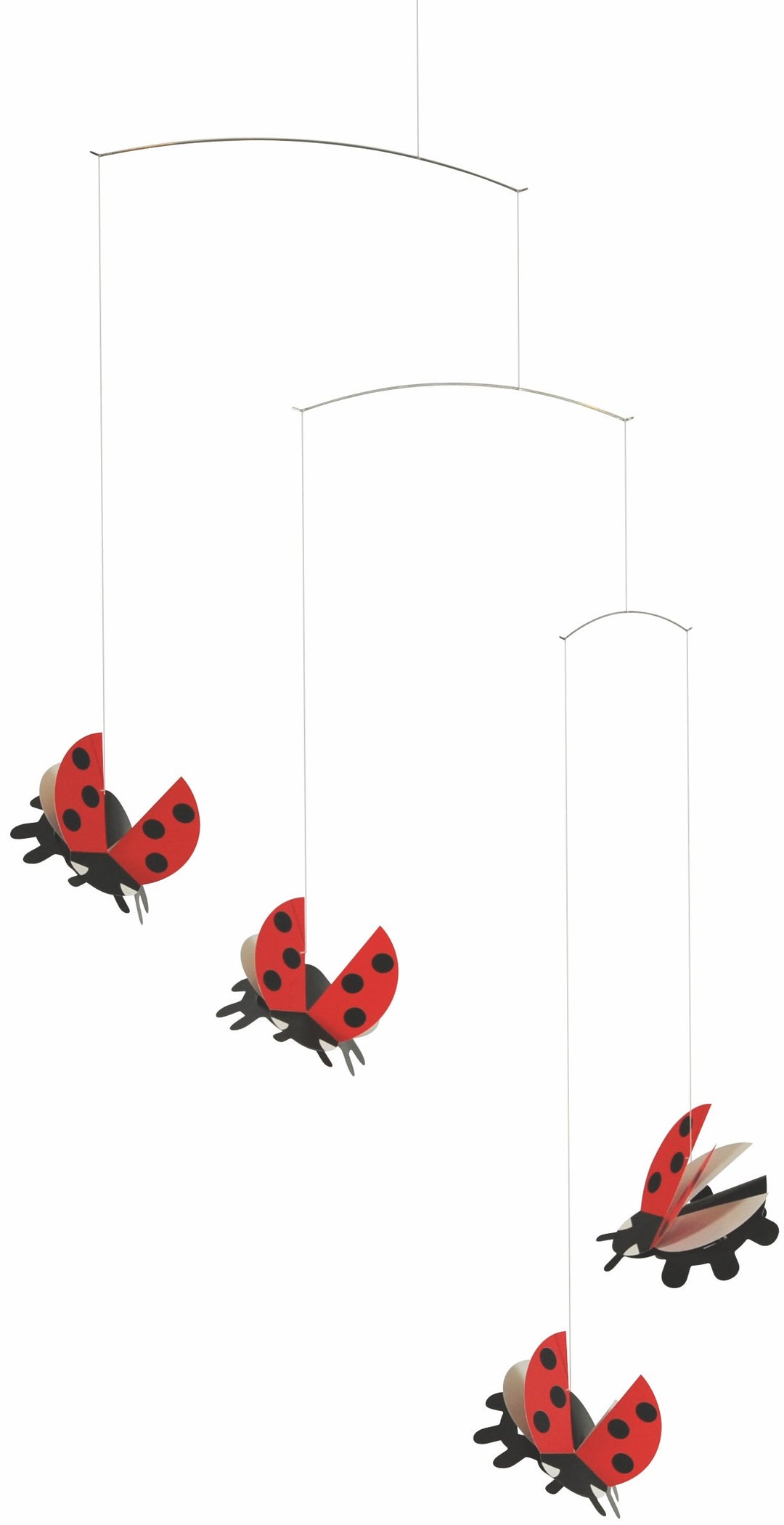 Flensted f30113 Lady Bird Mobile, Stahl, rot/schwarz, 56x37cm