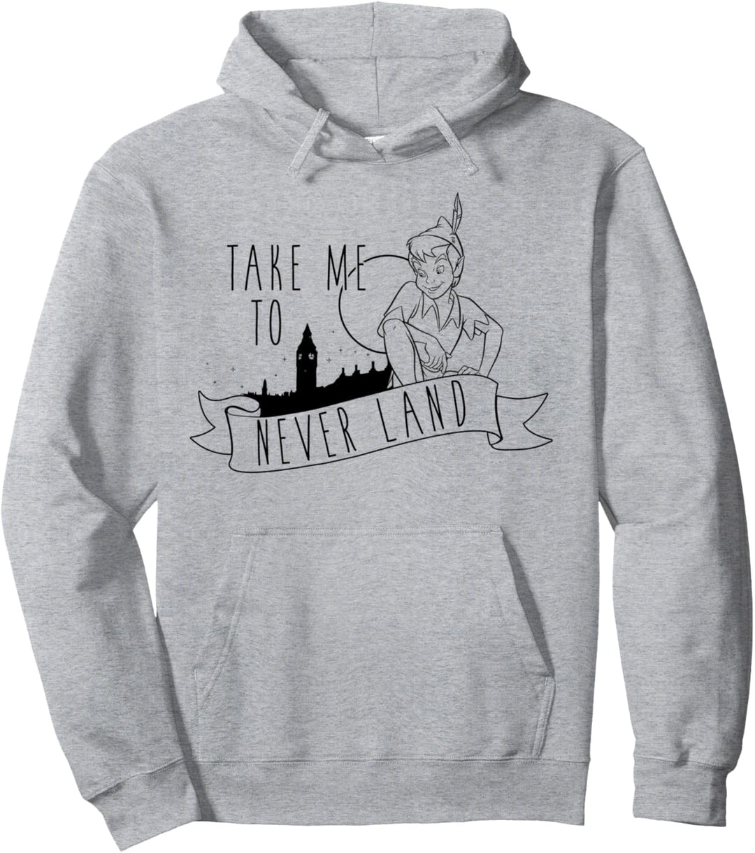 Disney Peter Pan Take Me To Never Land Outline Pullover Hoodie