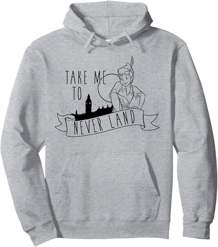 Disney Peter Pan Take Me To Never Land Outline Pullover Hoodie