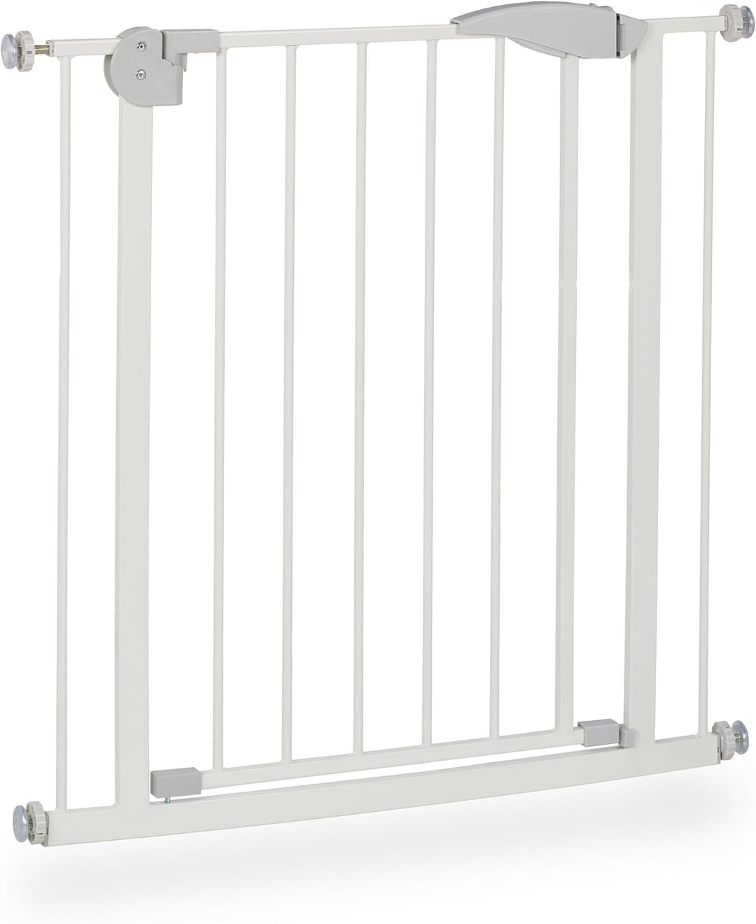 Relaxdays Türgitter zum Klemmen, Breite 75-84 cm, ohne Bohren, Einhandbedienung, Auto-Close, 90° Sto