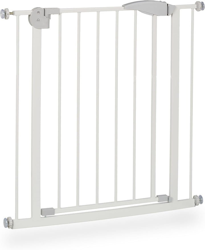 Relaxdays Türgitter zum Klemmen, Breite 75-84 cm, ohne Bohren, Einhandbedienung, Auto-Close, 90° Sto