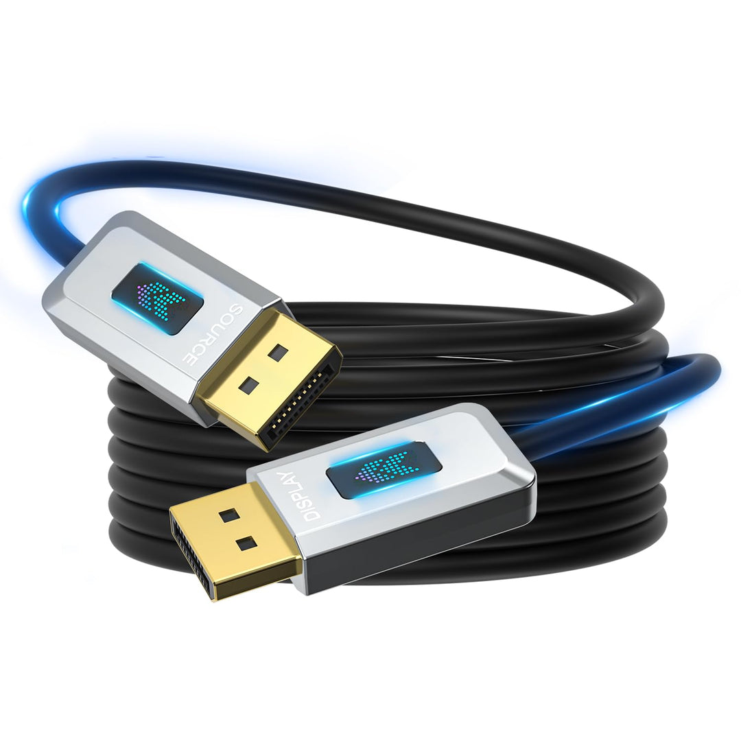 16K Glasfaser DisplayPort 2.1 Kabel 2M, DP 2.1 Kabel [16K@30Hz, 8K@60Hz, 4K@240Hz] 40Gbps Display Po