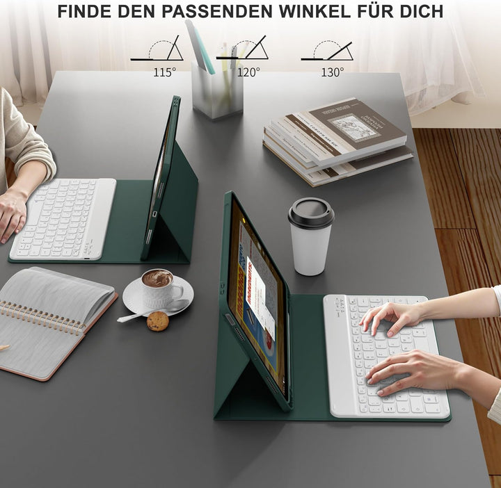 Hülle mit Tastatur für iPad Air 11 Zoll M3 2025 M2 2024/Air 5 Generation 2022 4 Gen 2020 10,9 Zoll,