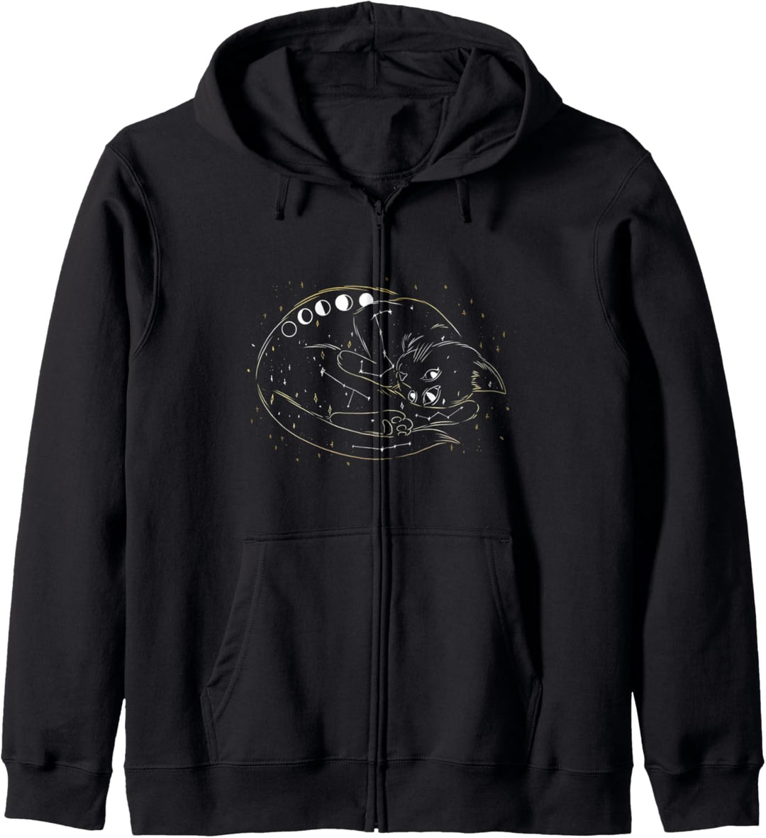 Tolles Katzen-Design mit einer handgezeichneten Galaxie-Katze. Kapuzenjacke