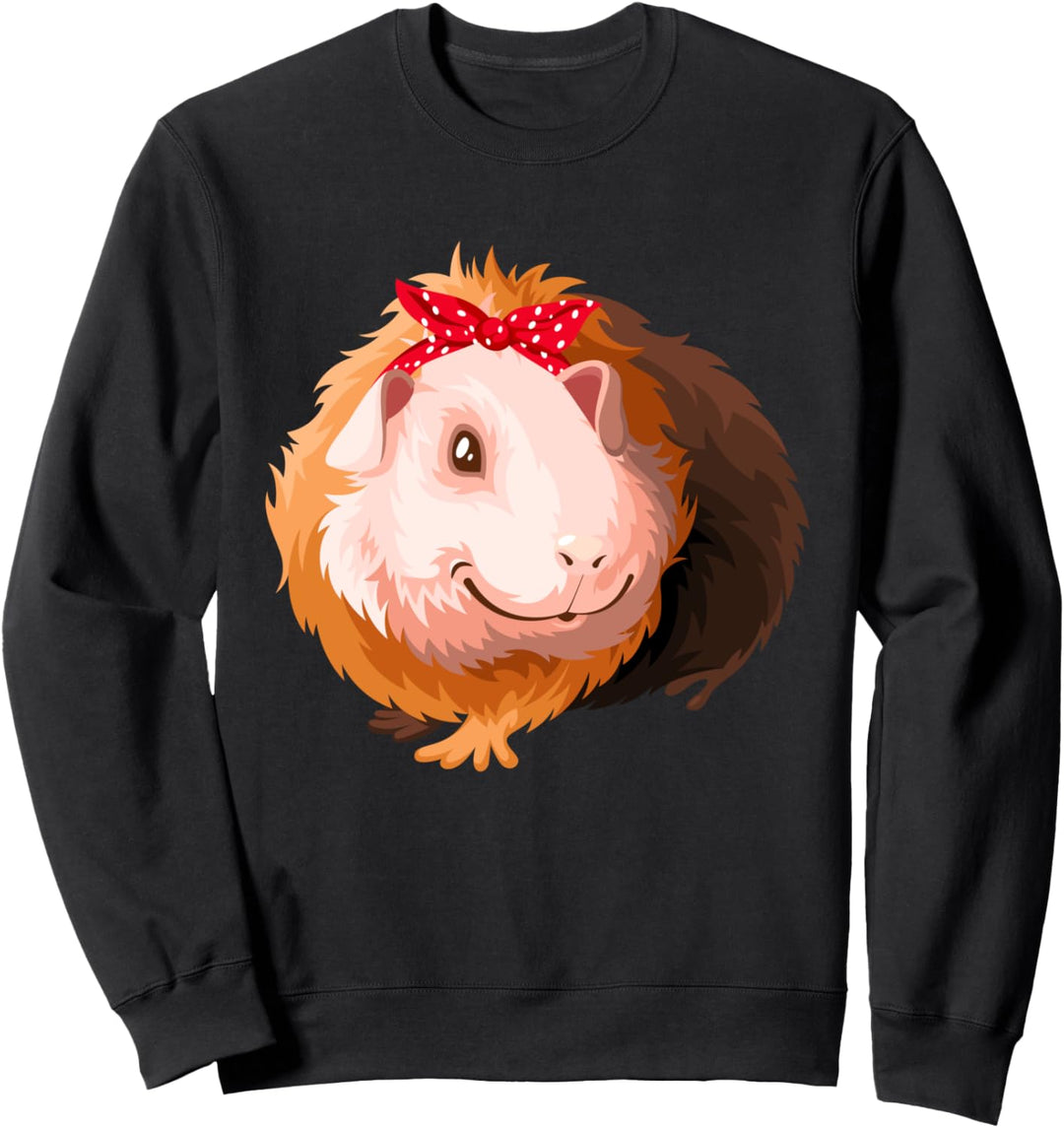 Meerschweine mit Haarspange Tier Guinea Pig Meerschweinchen Sweatshirt