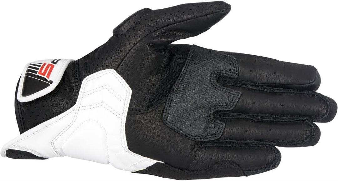 Alpinestars Handschuhe SP-5 Leder Motorrad Sporthandschuh schwarz weiÃŸ rot GröÃŸe XL / 10 L Schwarz