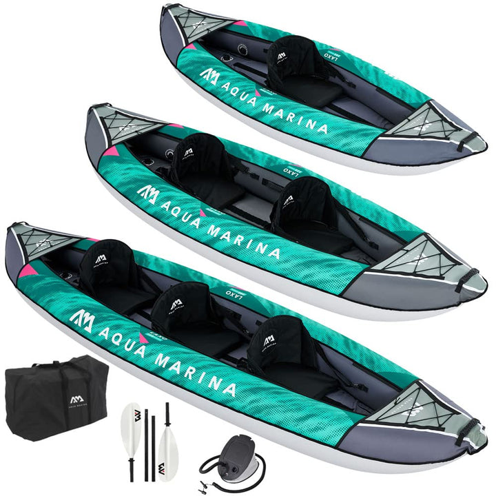 Aqua Marina , Kajak aufblasbar im Set für 2 – 3 Personen Laxo-380 2022 12‘6“ Paddelboot Kanu mit Pad