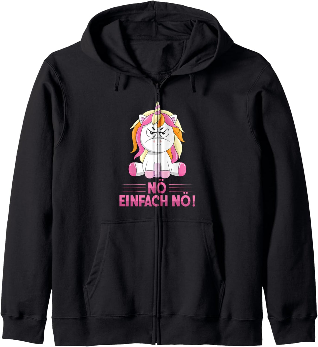 Nö Einfach Nö Genervtes Einhorn Lustig Spruch Kapuzenjacke