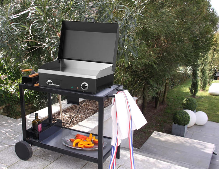 LITTLE BALANCE 8668 Snack Plus Black Edition, Elektrische Grillplatte für 6-8 Personen, Kochplatte a