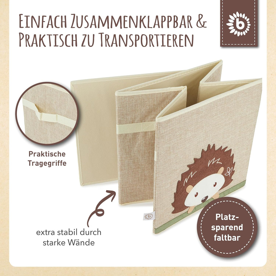 Bieco Aufbewahrungsbox Baby Igel | Aufbewahrungskorb Kinder | Aufbewahrungsbox Kinder 33x33x33 wie K