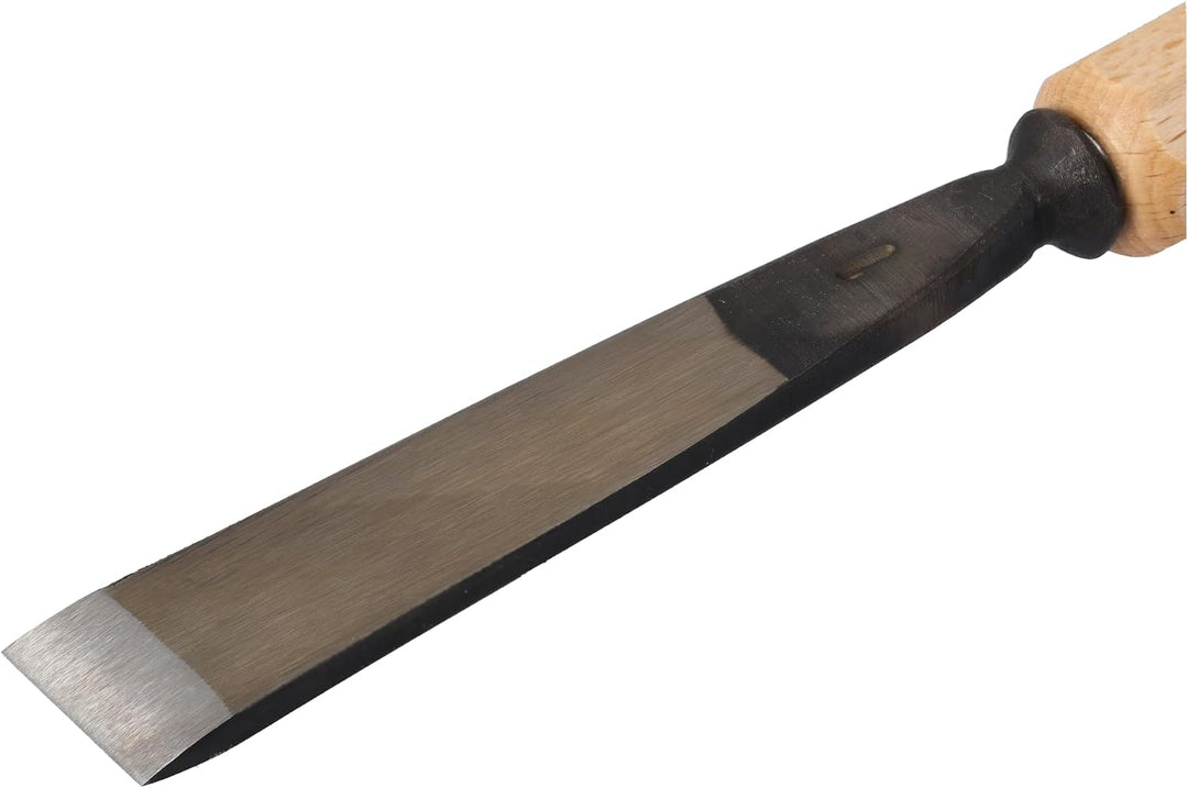 STUBAI Stemmeisen Stechbeitel Serie 52 - Form 1 | Gerades Balleisen 20 mm, mit Holzgriff, für glatte