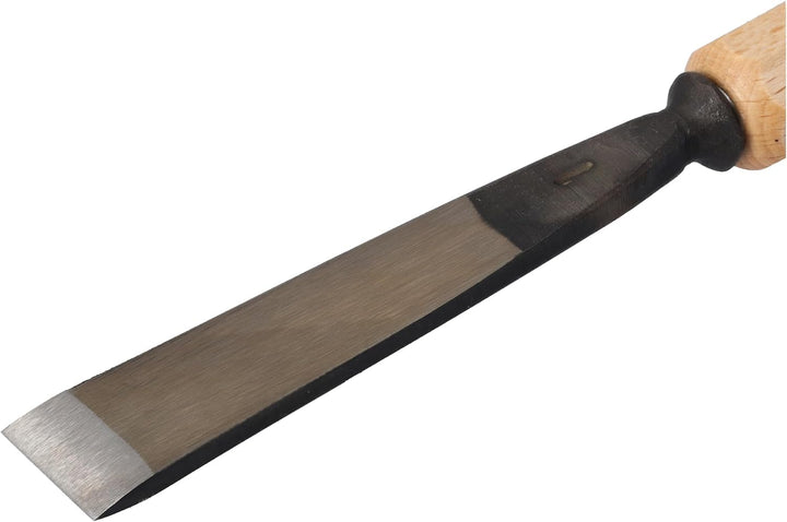 STUBAI Stemmeisen Stechbeitel Serie 52 - Form 1 | Gerades Balleisen 20 mm, mit Holzgriff, für glatte