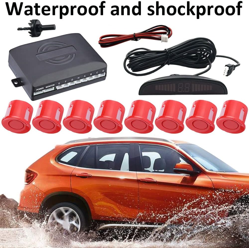 MOCNT Auto Einparkhilfe 8 Sensoren Rückfahrhilfe Kfz Rückfahrwarner Einparksystem Hinten Parksensore