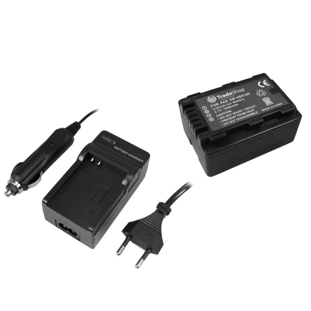 Angebot IM Set: Kamera Li-Ion Akku 1800mAh + Ladegerät mit KFZ Adapter ersetzt VW-VBK180 VW-VBK180EK