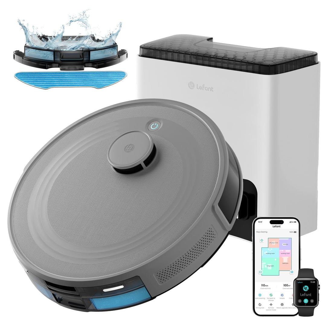 LEFANT M2S Plus Staubsauger Roboter mit Station, 10.000 Pa, automatischer Staubsauger, Vermeidung vo