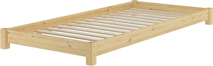Erst-Holz Niederflurbett Futonbett Einzelbett Bodenbett 90x200 Kiefer massiv wählbares Zubehör V-60.
