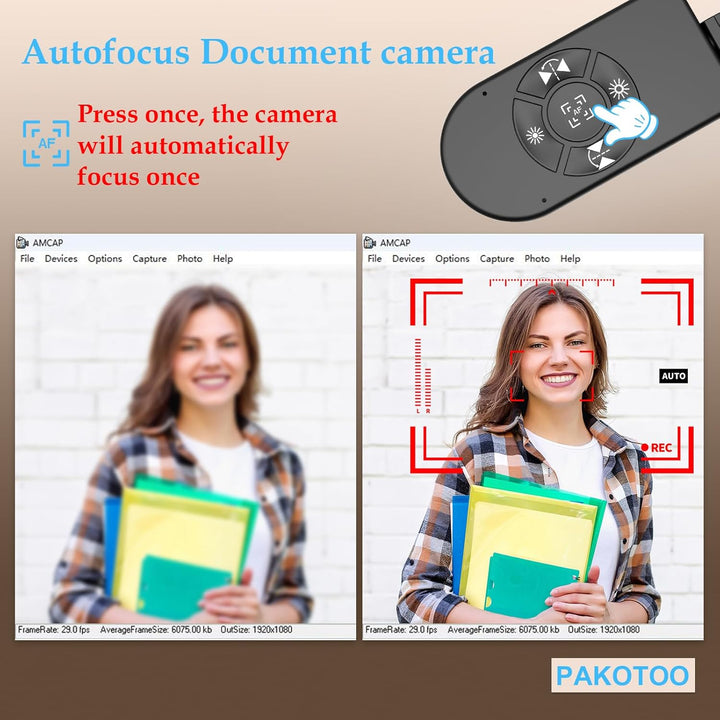 8MP Dokumentenkamera, Doc-Kamera, USB-Webcam für Lehrer und Klassenzimmer, für A3 A4 Grösse, Eingeba