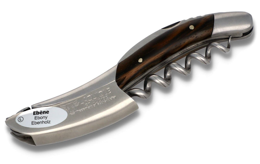 Laguiole en Aubrac Kellnermesser - Makassar Ebenholz - Edelstahl matt - Weinöffner Sommelierbesteck