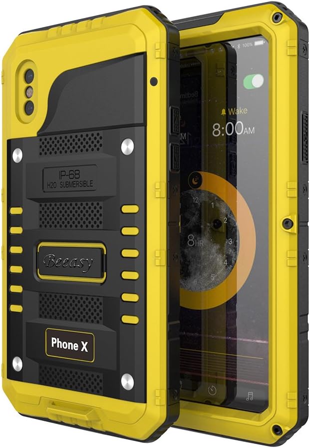 Beeasy Hülle Kompatibel mit iPhone X/XS, Wasserdicht Outdoor Stossfest Handy Case Militärstandard Sc